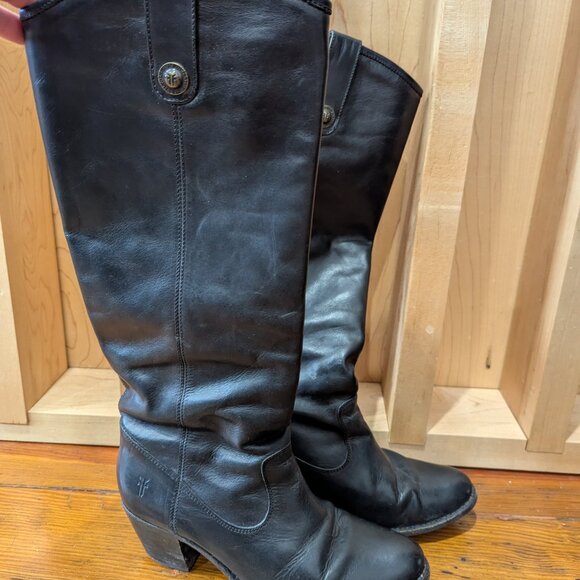 Frye Jackie Button Black Boots - Picture 3 of 4